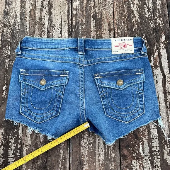 True Religion Brand Jeans SECTION JOEY CUT OFF Low Rise Distressed Shorts
