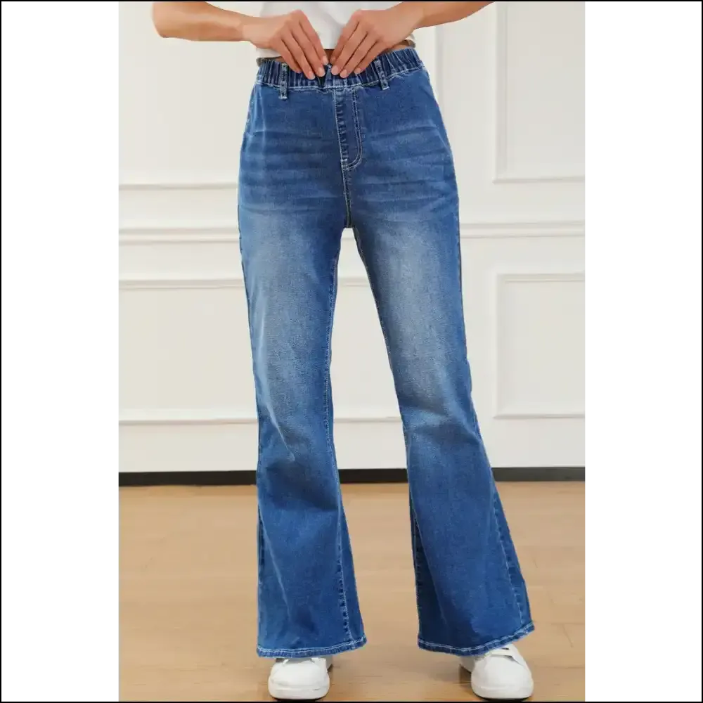 Unleash your Inner Rock Star with Needful Things Chic Elastic Waist Bootcut Jeans! 🌟👖