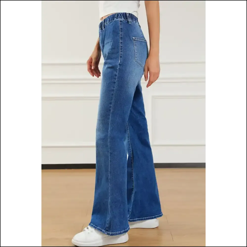 Unleash your Inner Rock Star with Needful Things Chic Elastic Waist Bootcut Jeans! 🌟👖
