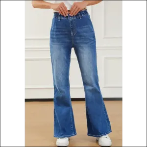 Unleash your Inner Rock Star with Needful Things Chic Elastic Waist Bootcut Jeans! 🌟👖