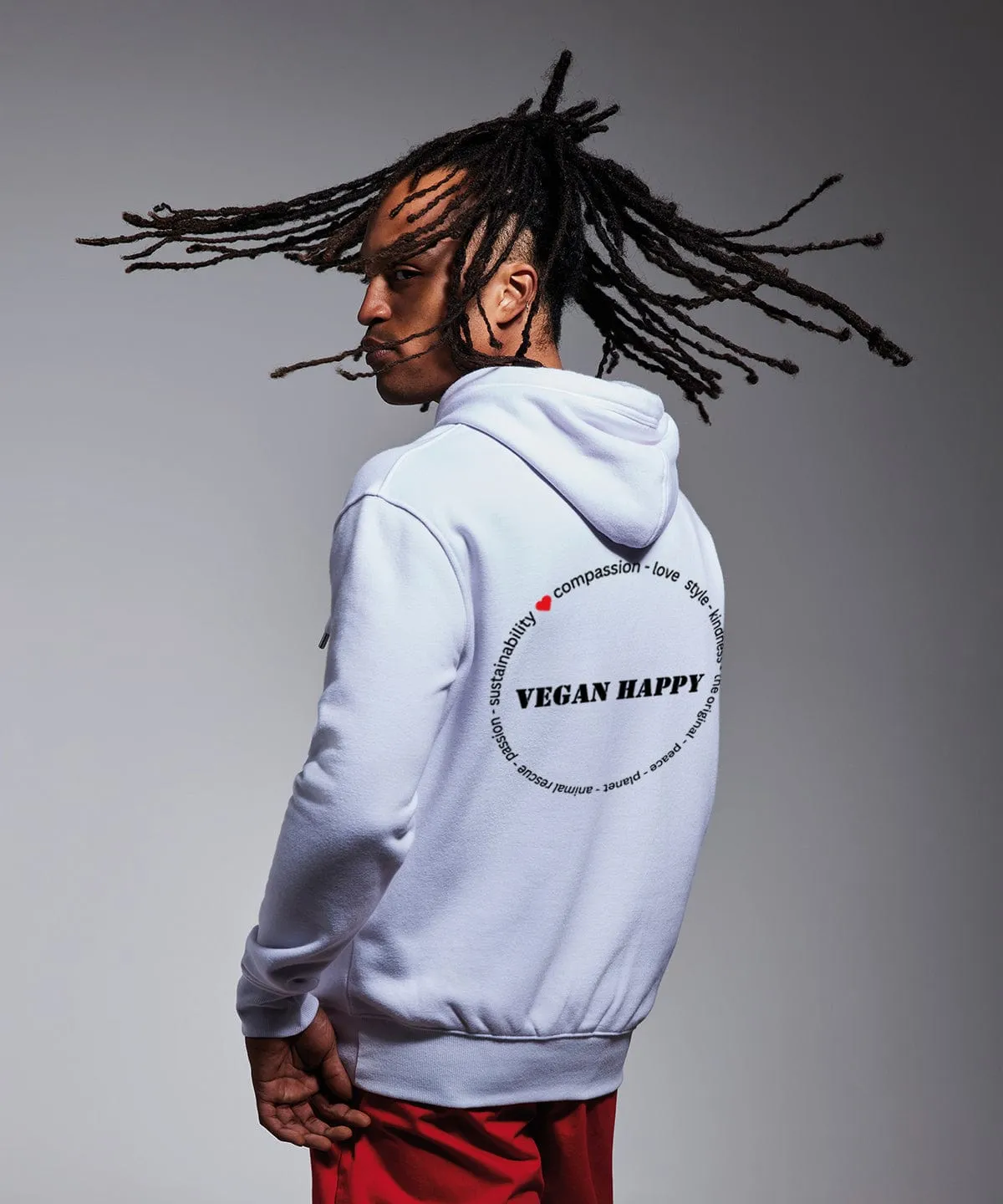 Vegan Happy Unisex Circle of Love Hoodie | Multiple Colours