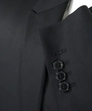VERSACE COLLECTION - Peak Lapel Black Suit W Baroque Lining - 40R