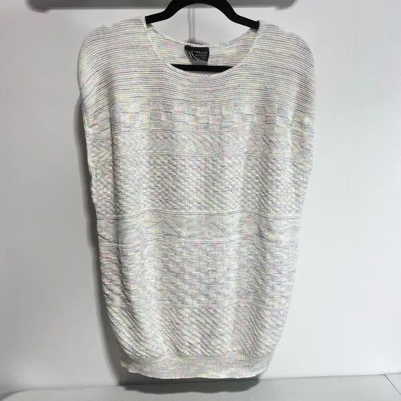 Vintage Cartweels Unlimited Cotten Pastel Sleeveless Knit Sweater Vest Chunky