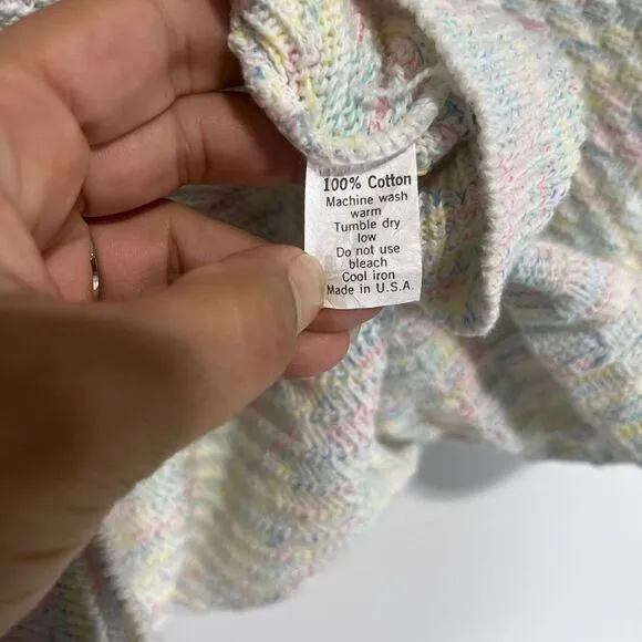Vintage Cartweels Unlimited Cotten Pastel Sleeveless Knit Sweater Vest Chunky