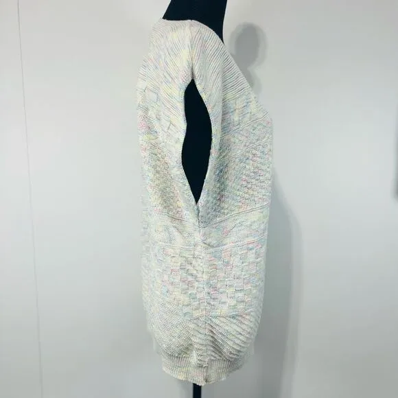 Vintage Cartweels Unlimited Cotten Pastel Sleeveless Knit Sweater Vest Chunky
