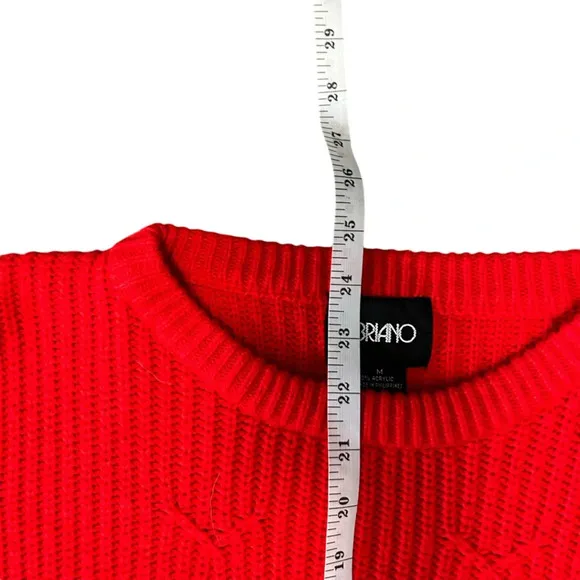 Vintage Fabriano Acrylic Sweater Chunky Knit Tomato Red Women’s Medium