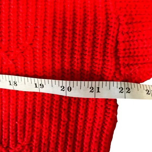 Vintage Fabriano Acrylic Sweater Chunky Knit Tomato Red Women’s Medium