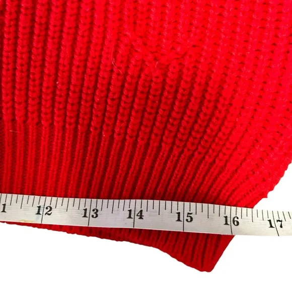 Vintage Fabriano Acrylic Sweater Chunky Knit Tomato Red Women’s Medium