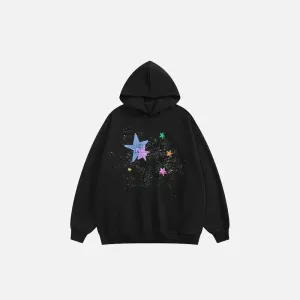 Vintage Star Graphic Y2K Oversized Hoodie for Comfort and Style