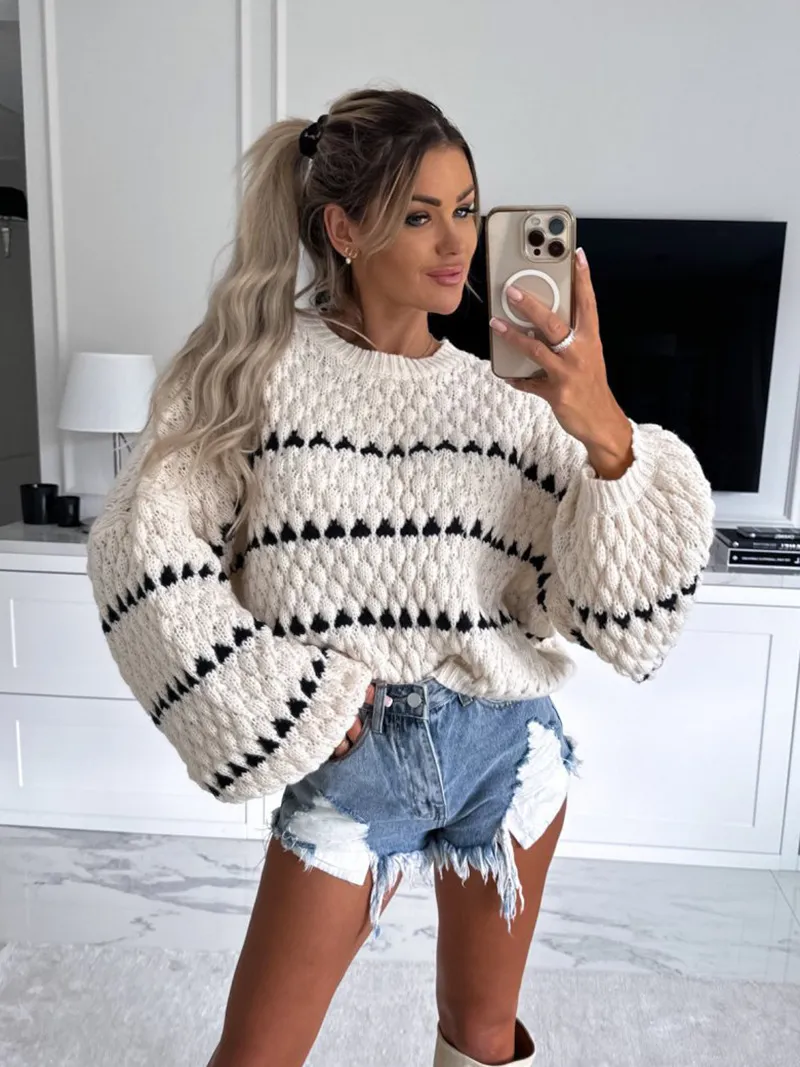 Warm Embrace Women's Heart Knit Sweater