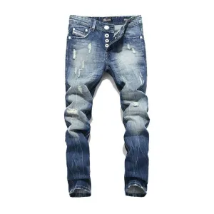 West Louis™ Italian Straight Fit Ripped Jeans