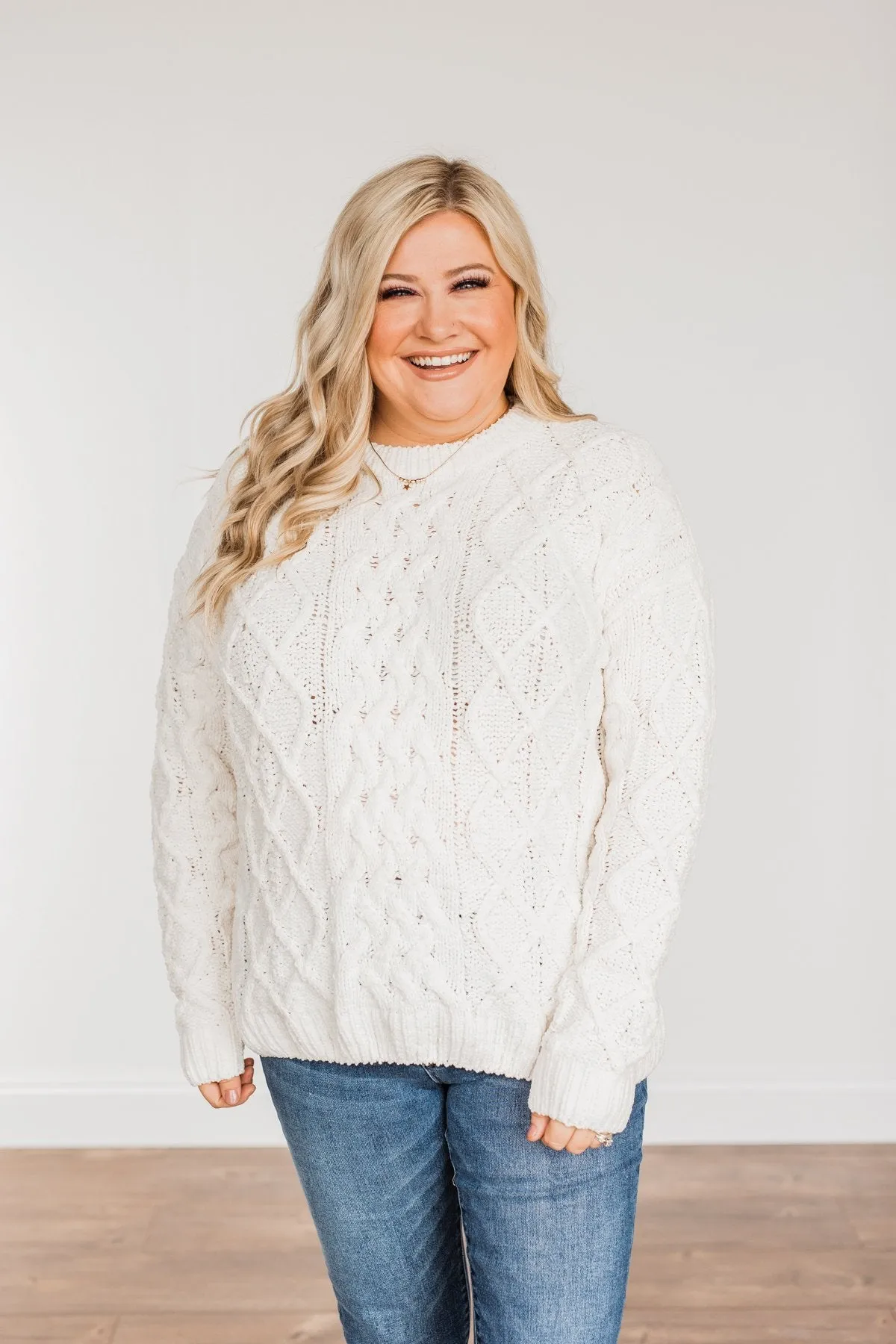 Where Life Leads Chenille Knit Sweater- Ivory