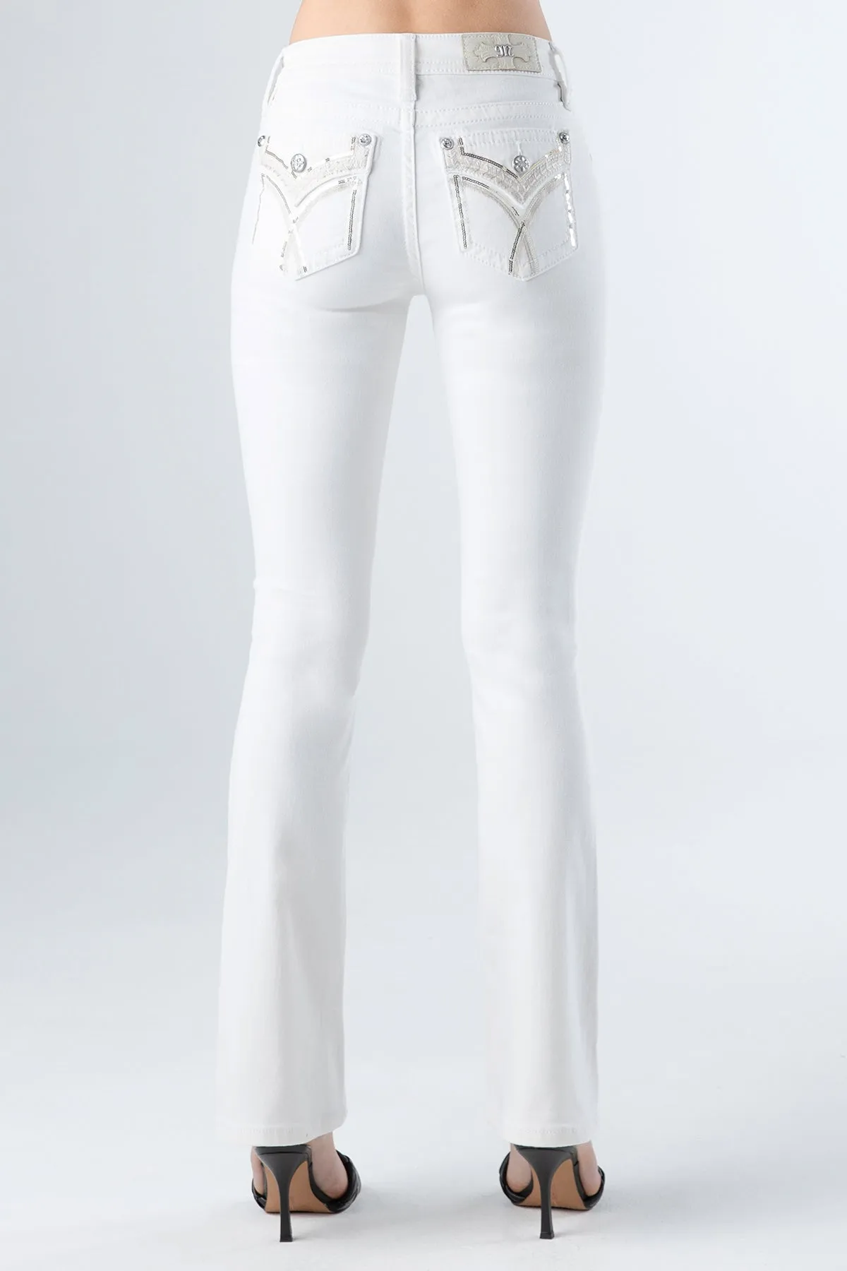White Crossed Lines Denim