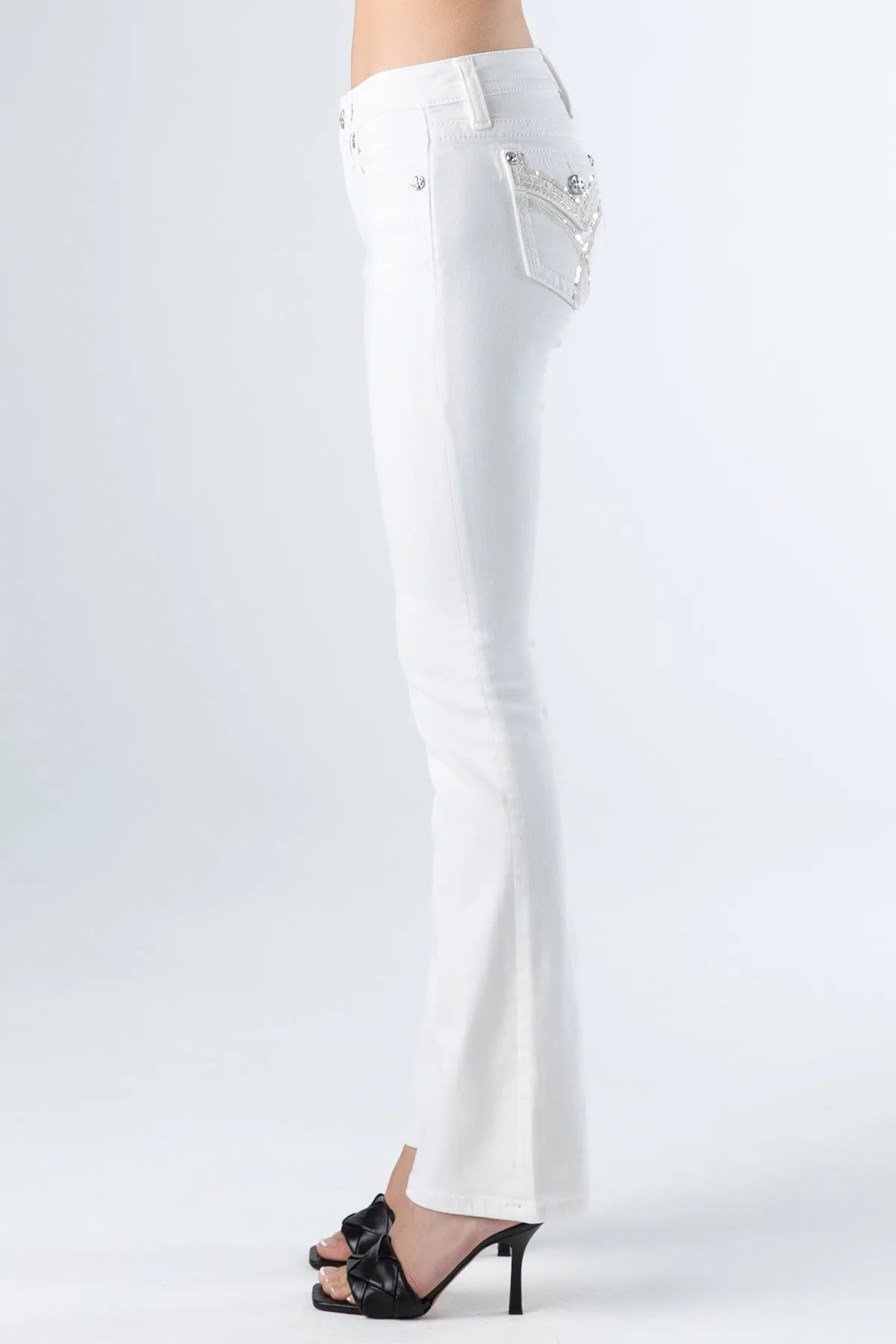 White Crossed Lines Denim