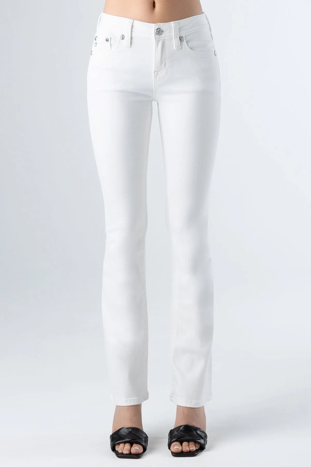 White Crossed Lines Denim