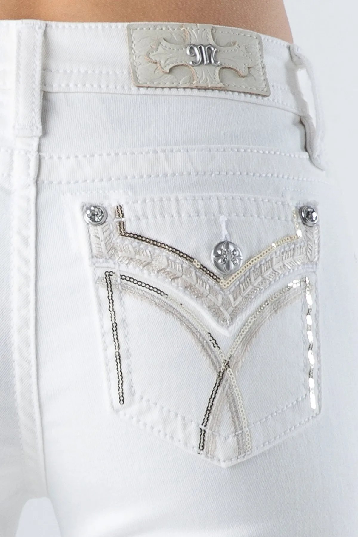 White Crossed Lines Denim