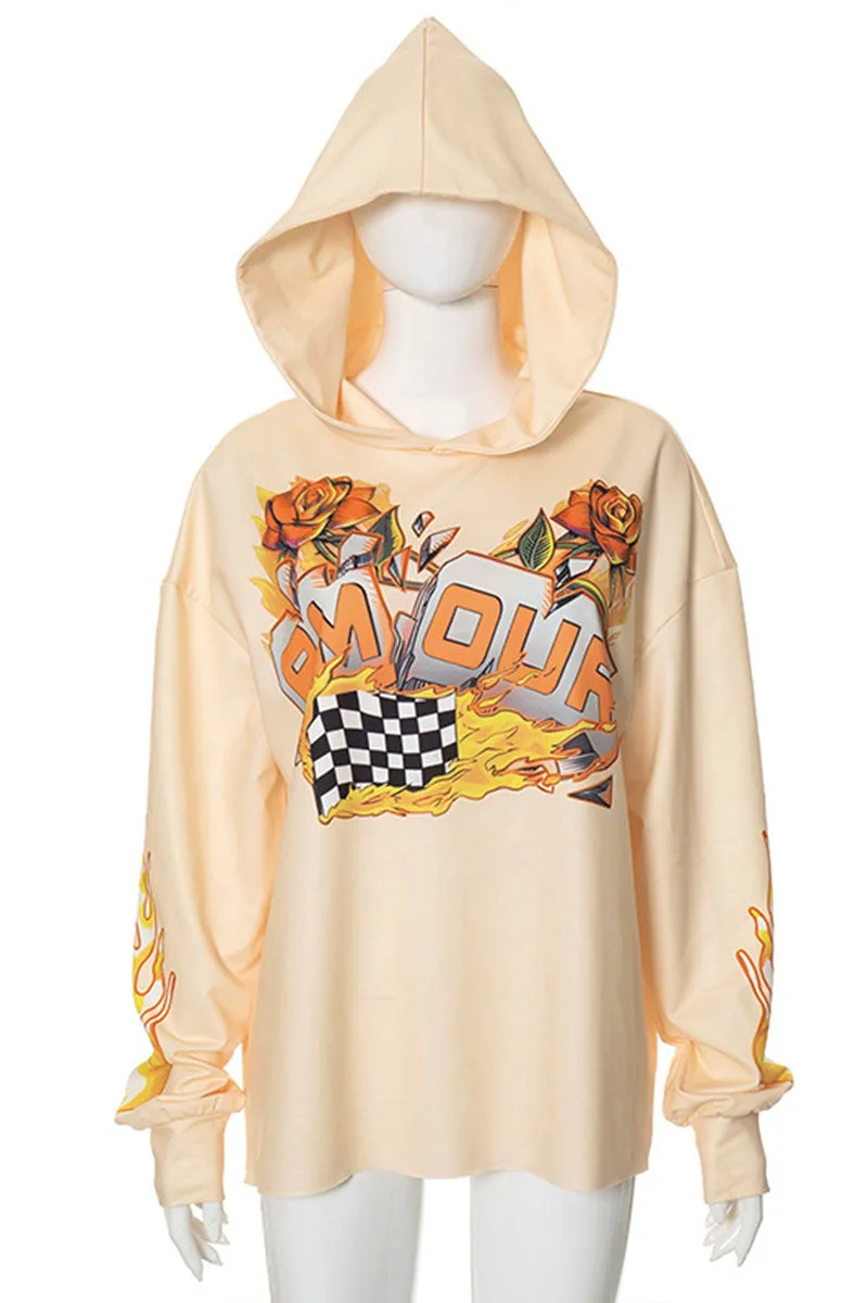 WJ0247 Graphic Hoodie Sweatshirt