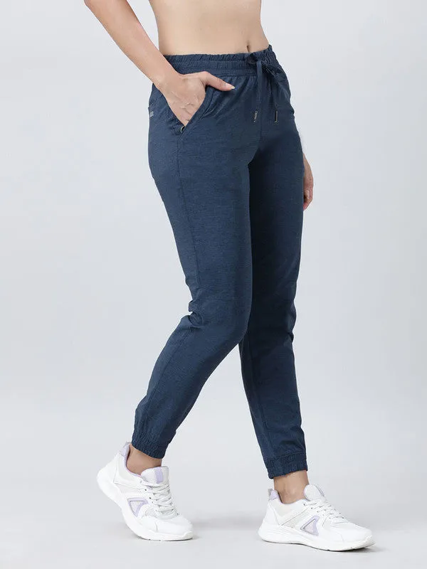 Women Blue Solid Track Pants & Joggers GROOVER-Blue