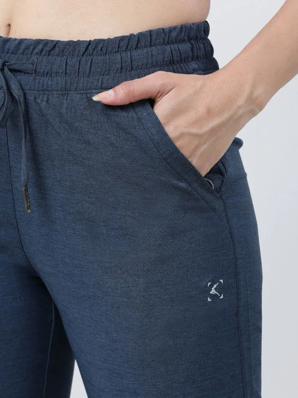 Women Blue Solid Track Pants & Joggers GROOVER-Blue
