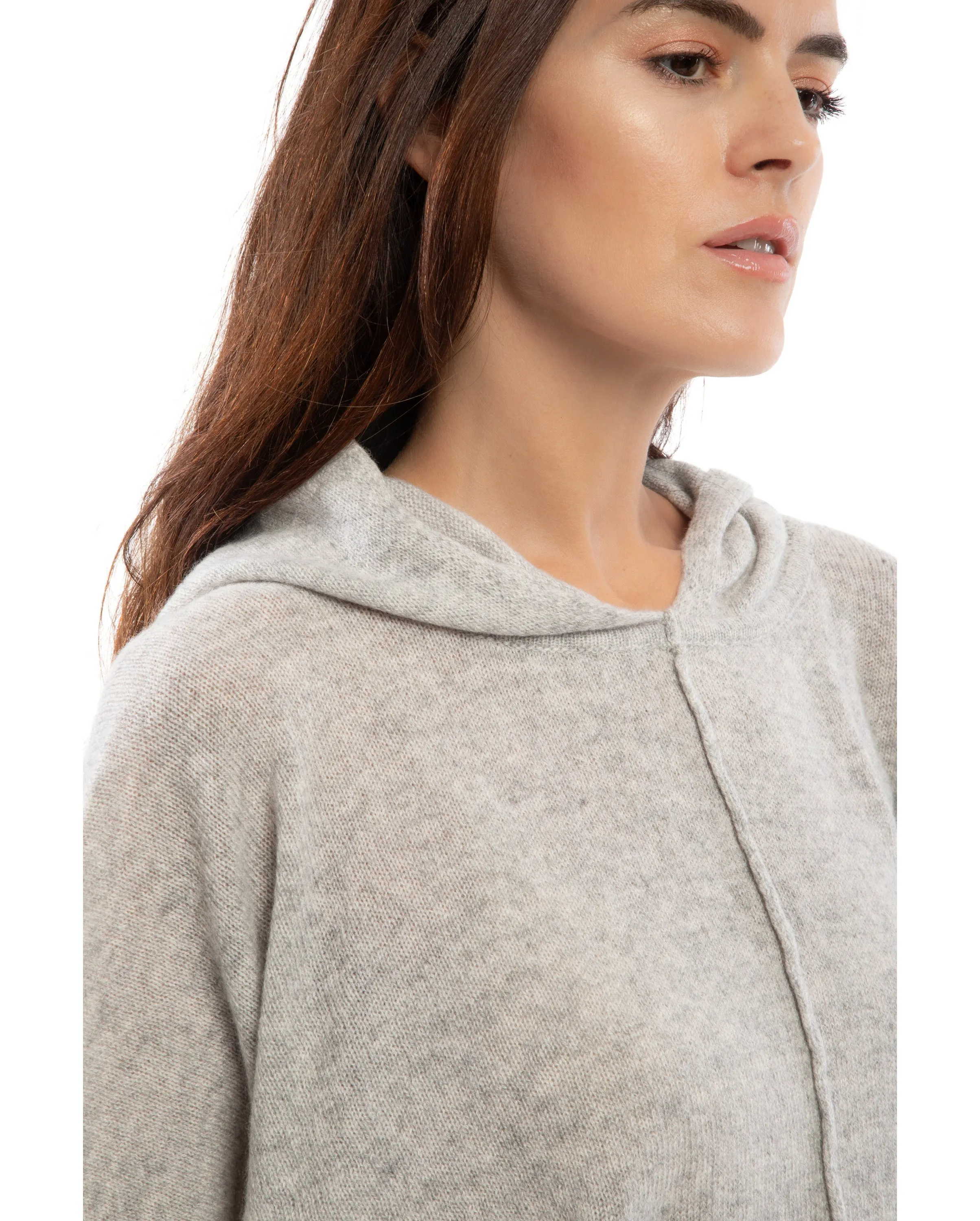 Women's Cashmere Button Hoodie Poncho Night Blue