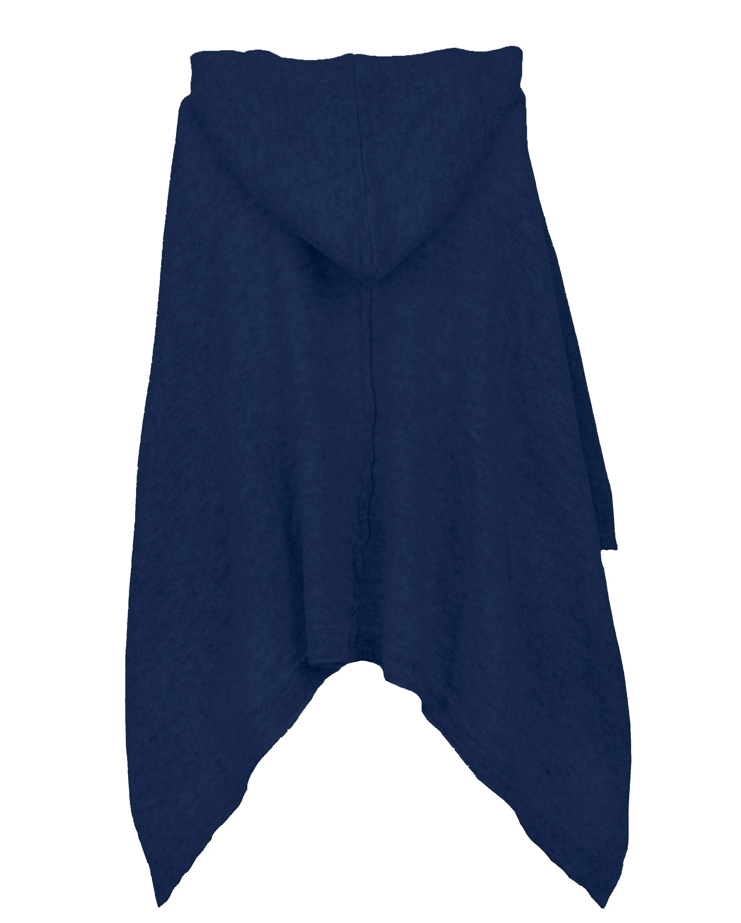Women's Cashmere Button Hoodie Poncho Night Blue