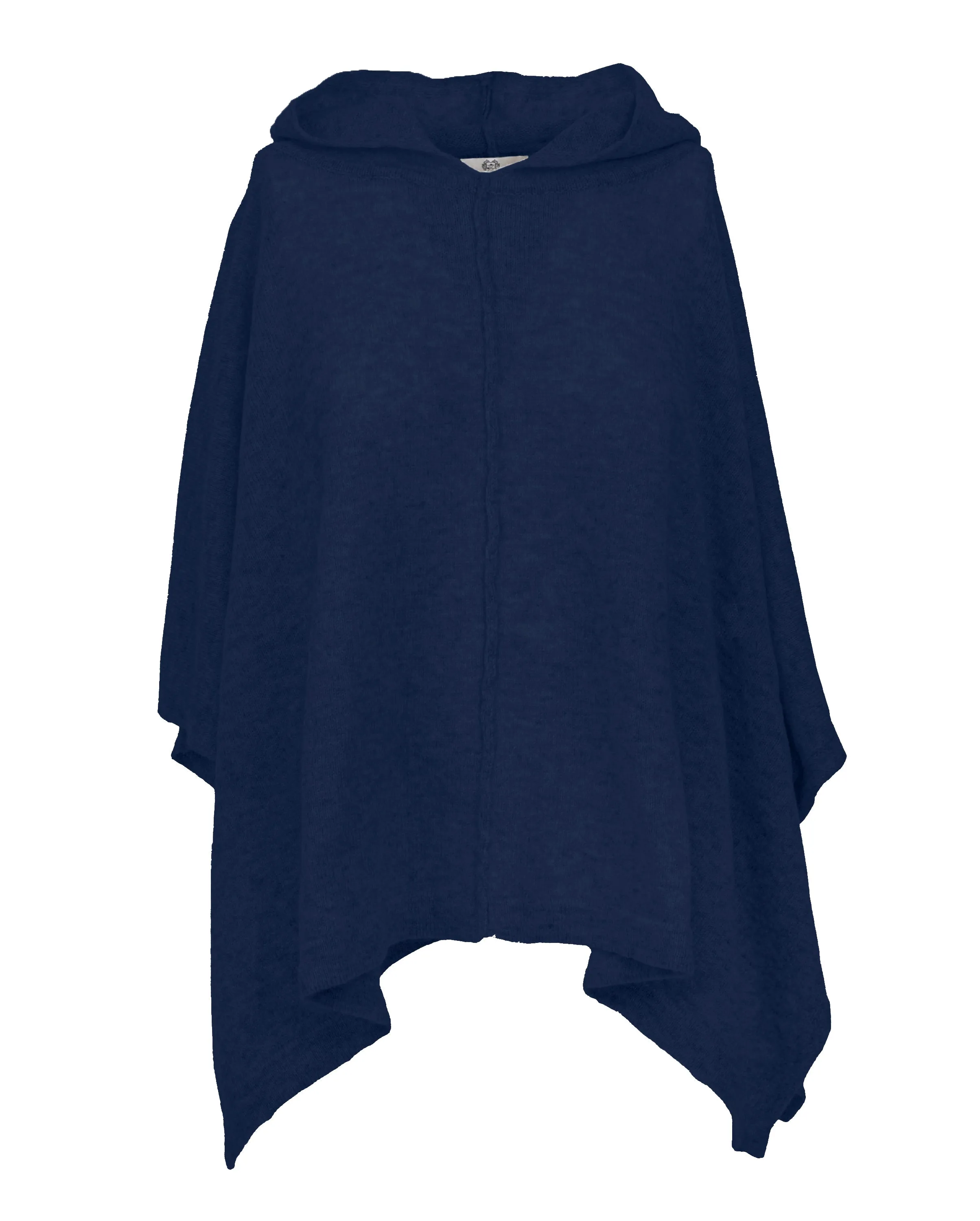 Women's Cashmere Button Hoodie Poncho Night Blue