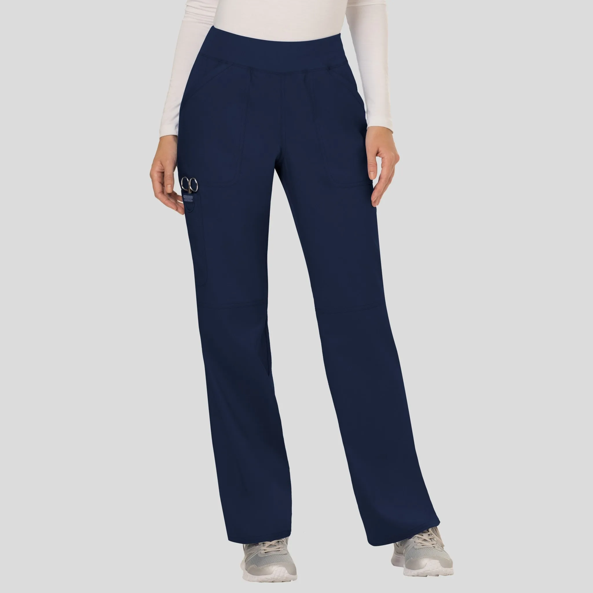 Women's Elastic Waistband Cargo Pull-On Scrub Pant | Navy