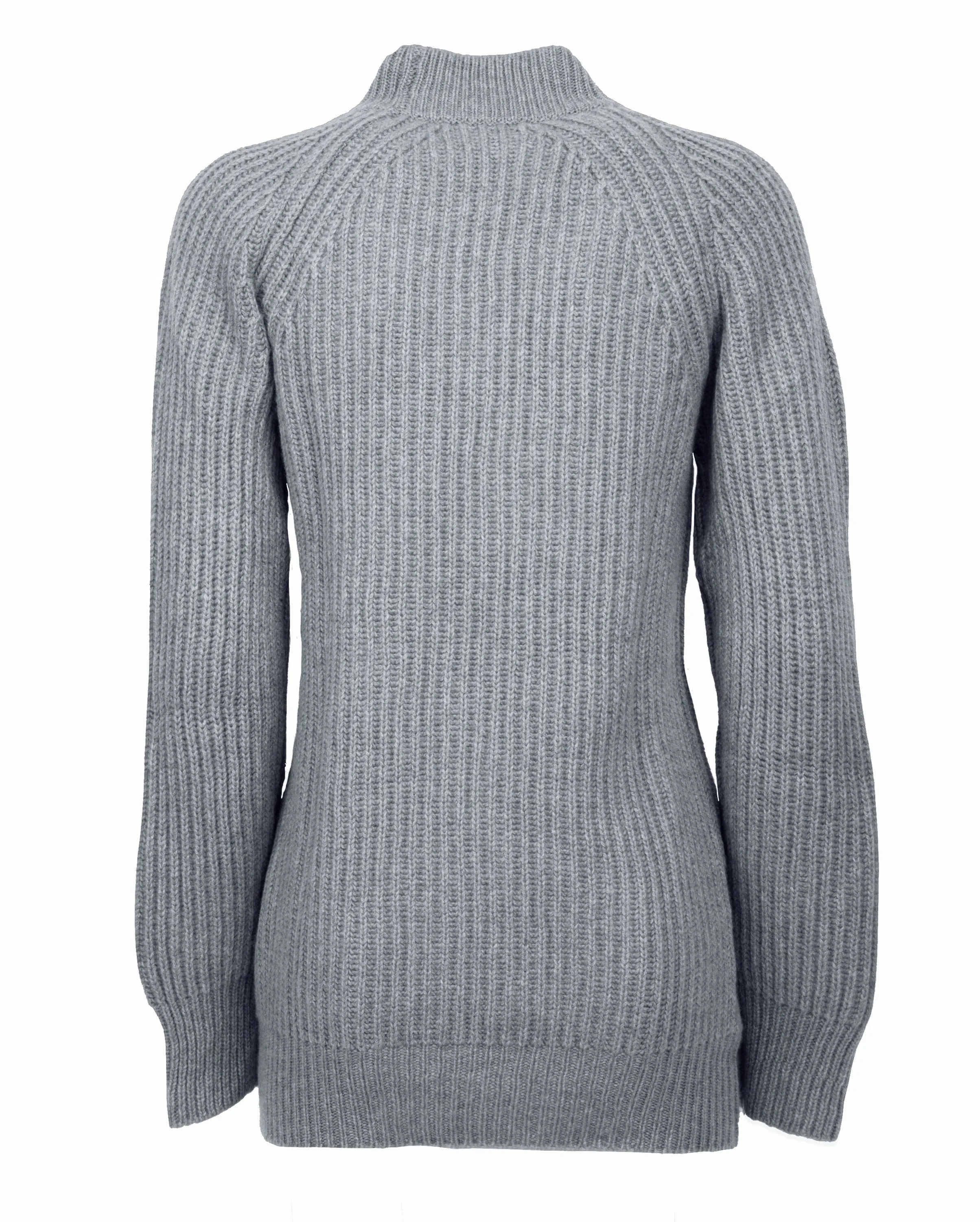Women's Pure Cashmere Chunky Crew Neck Melange Gray