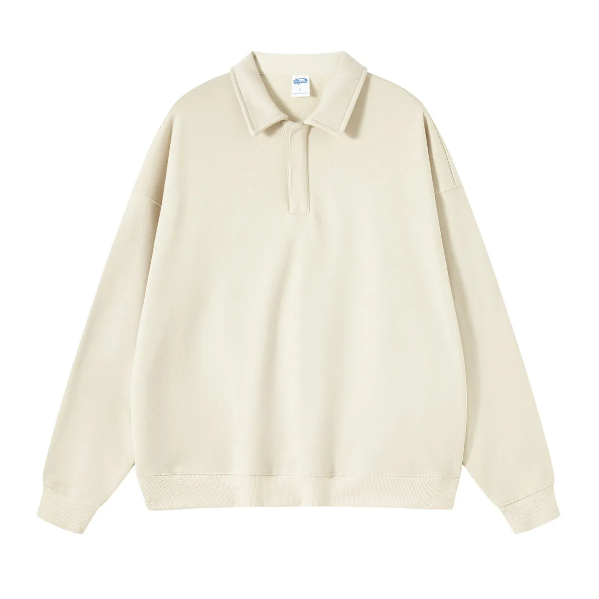 Women's Solid Color Polo Sweatshirt