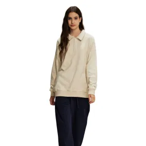 Women's Solid Color Polo Sweatshirt