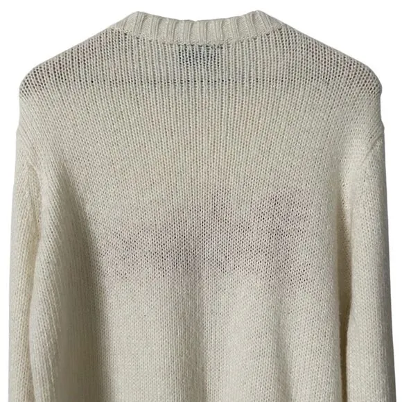 Wooden Ship Believe Chunky Knit Crewneck Sweater Cream Size S/M, 6-8