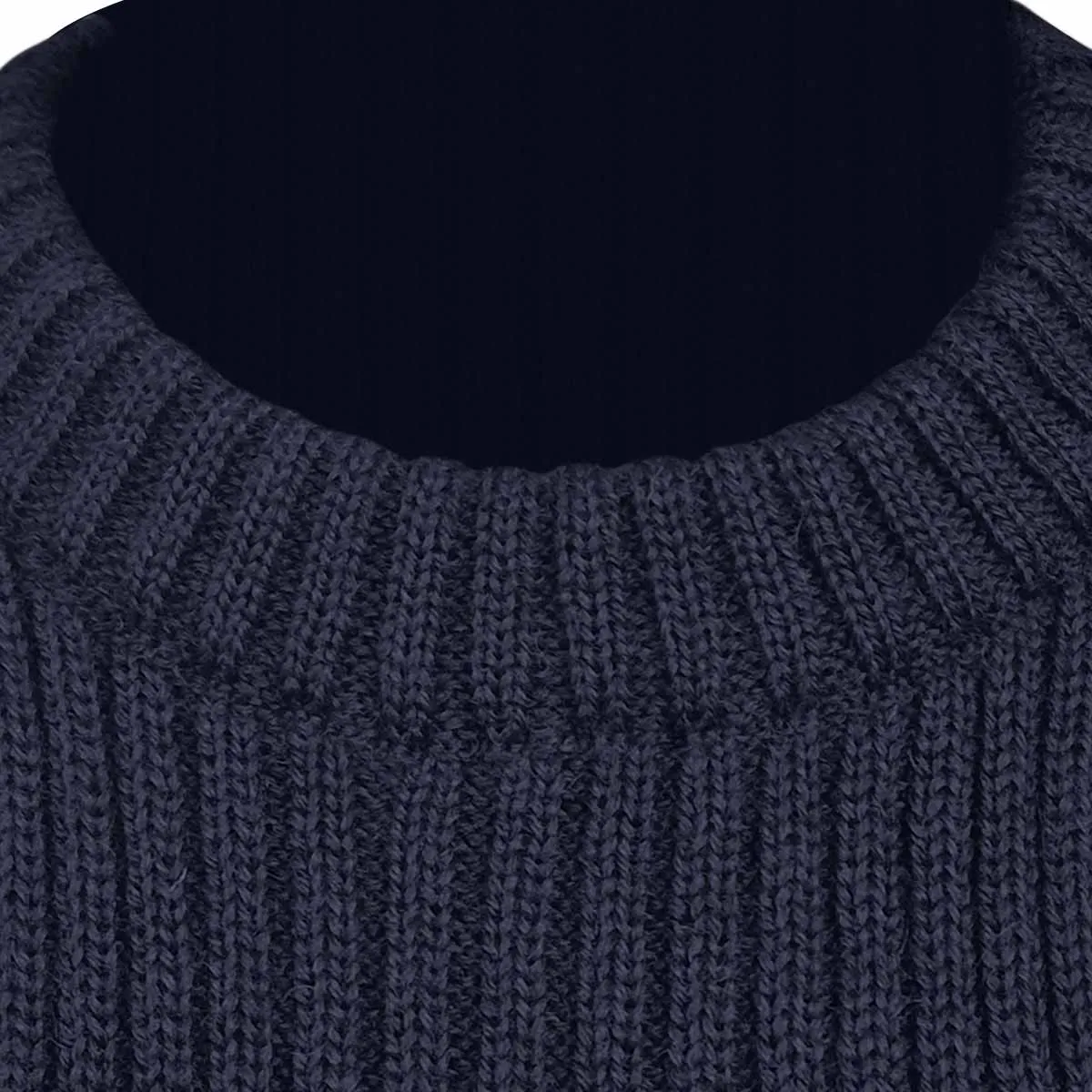 Woolly Pully Army Jumper with Patches / Epaulettes Navy