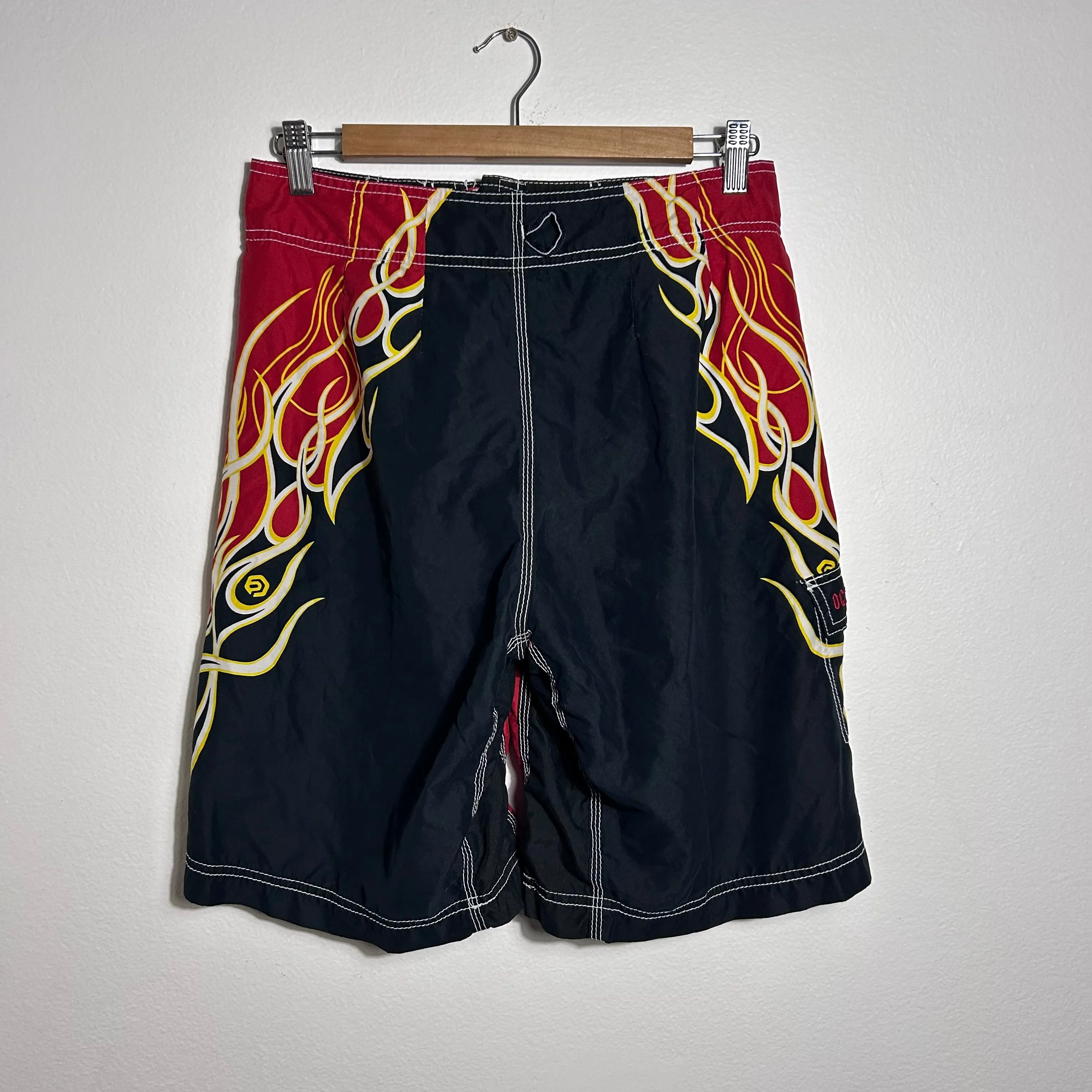 Y2K flame ocean pacific boardshorts W29’