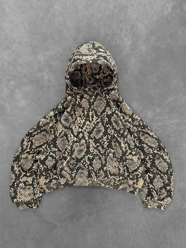 Y2K Schlangenprint Oversize Hoodie