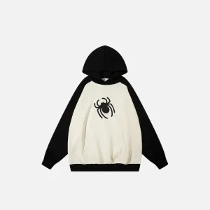 Y2K Spider Print Oversized Hoodie for Comfort and Style