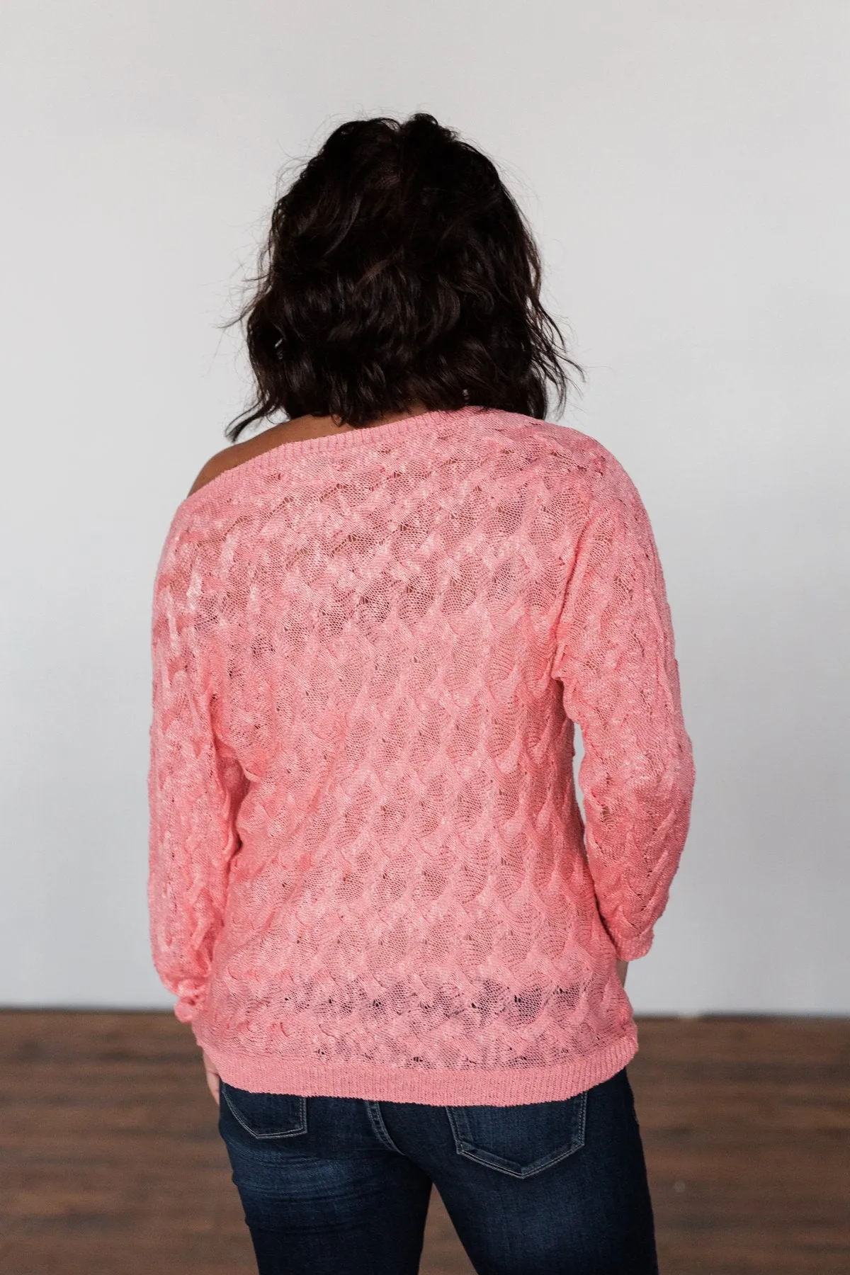 You've Got That Something Knit Sweater- Salmon Pink