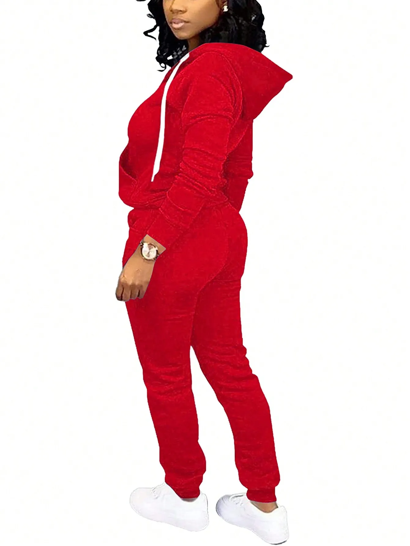 Zip Up Drawstring Hoodie & Sweatpants