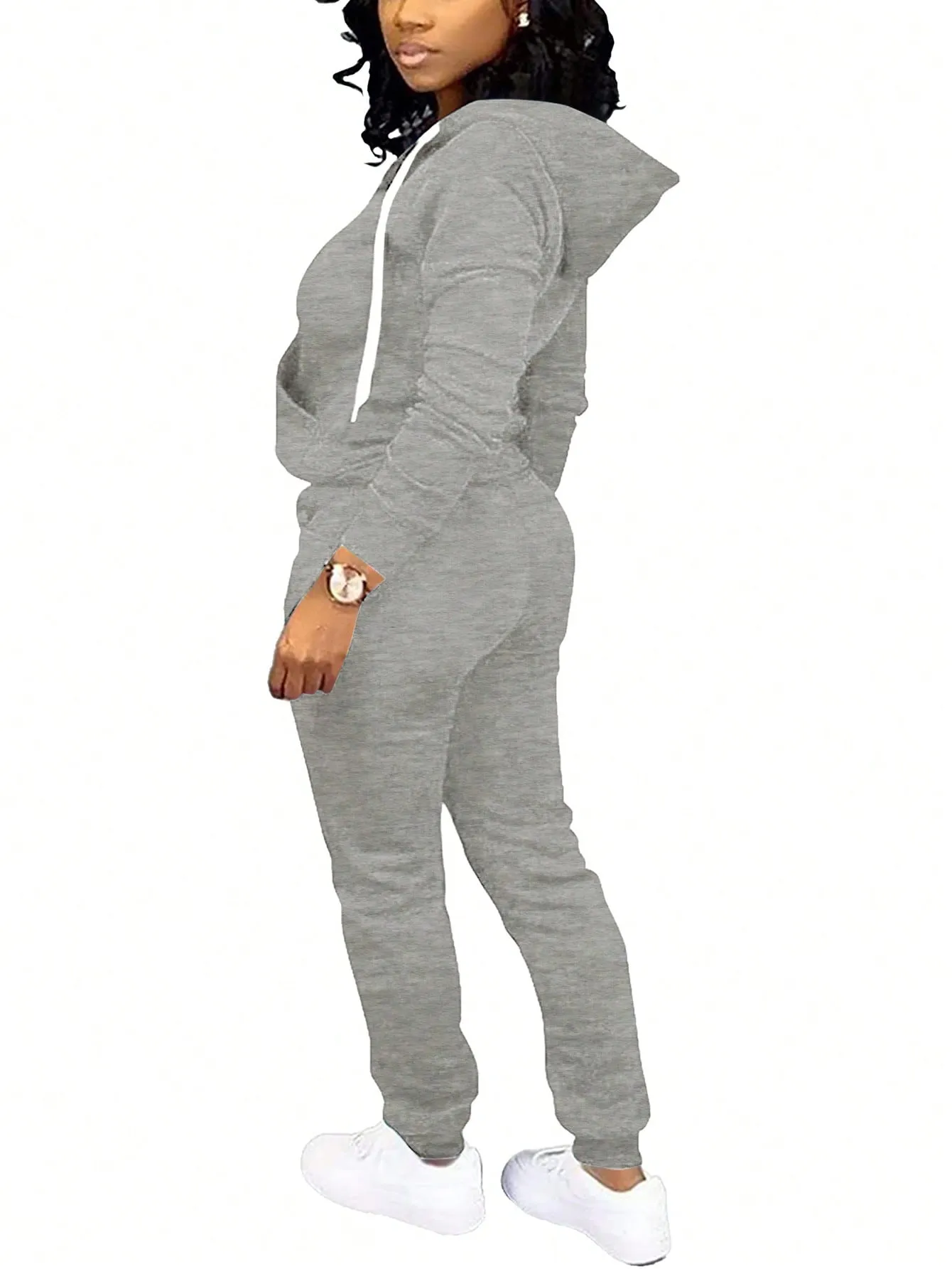 Zip Up Drawstring Hoodie & Sweatpants