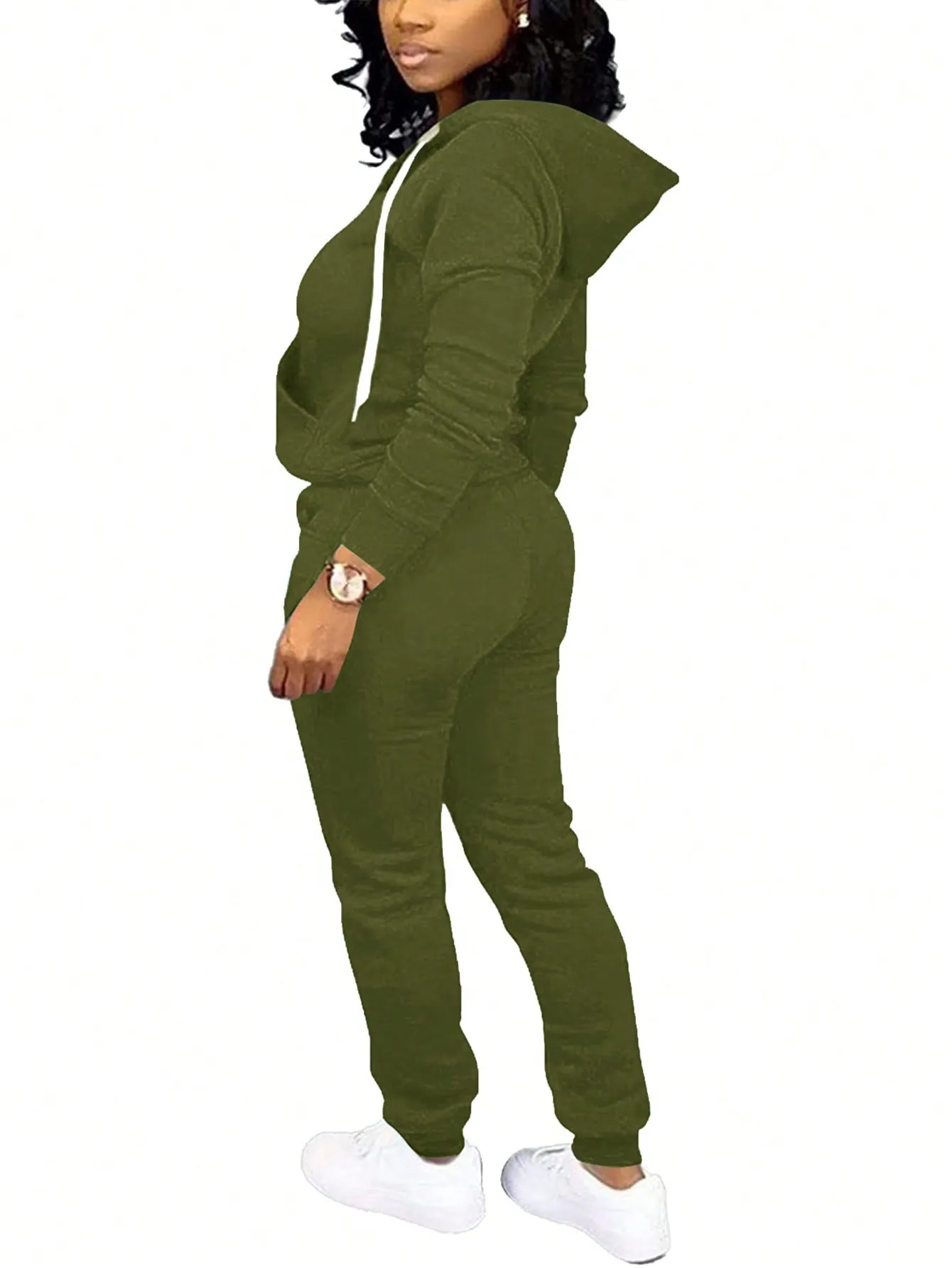 Zip Up Drawstring Hoodie & Sweatpants
